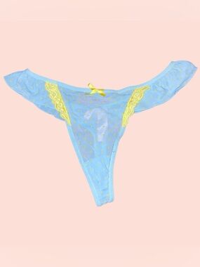 Ruffled Baby Blue Thong